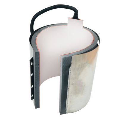 Elemento de aquecimento industrial metálico em forma de meia-lua com isolamento