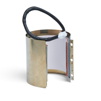 Resistência elétrica curva metálica com fio e conector