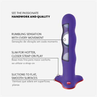 Dildo com vibração manual 100% silicone soft touch | Bouncer Fun Factory
