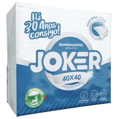 Pacote de guardanapos JOKER 40x40 cm azul e branco