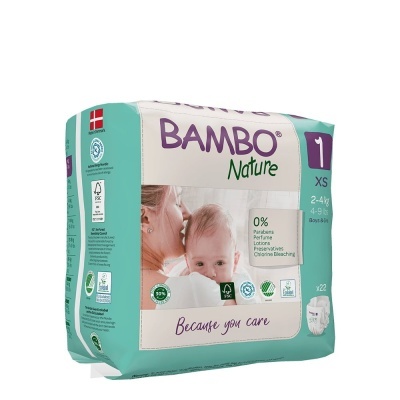 Fraldas Bambo Nature T1 2-4kg
