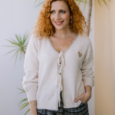 Casaco coração, pérola