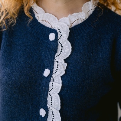 Casaco botões, azul