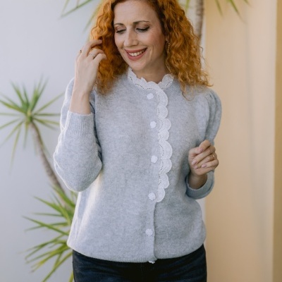 Casaco botões, cinza