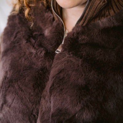 Casaco pêlo, castanho