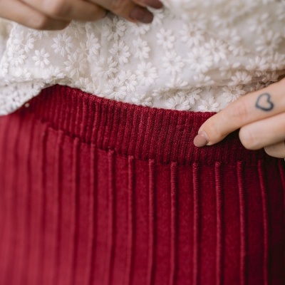 Saia malha, bordeaux