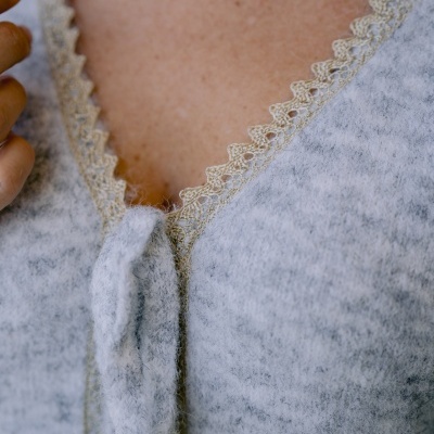 Casaco coração, cinza