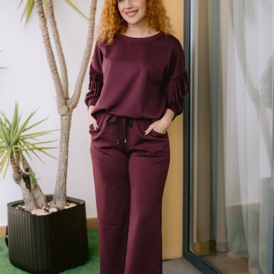 Fato de treino, bordeaux