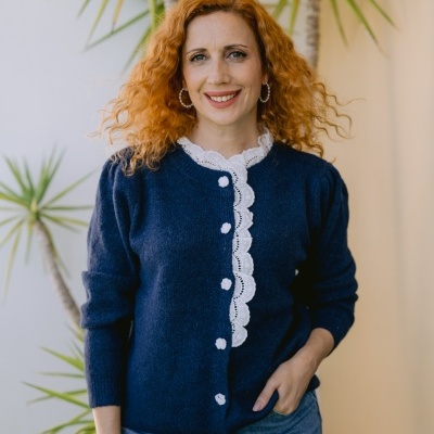 Casaco botões, azul