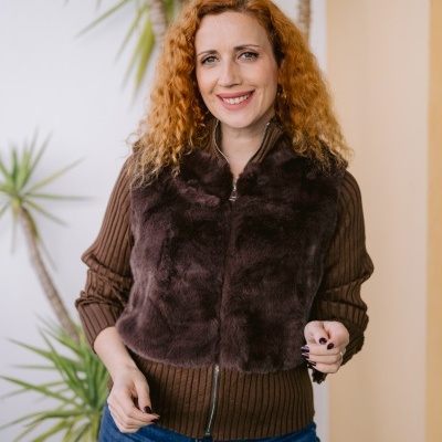 Casaco pêlo, castanho