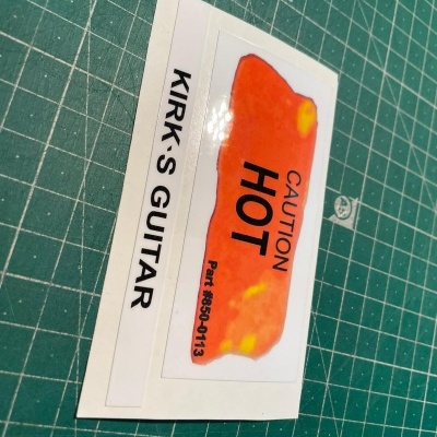 Kirk Hammett guitar stickers Caution HOT vinyl decal ESP KH-2