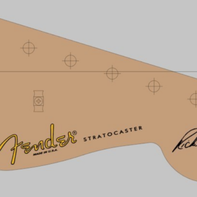 Decalque waterslide Fender Strato Ritchie Sambora para guitarra