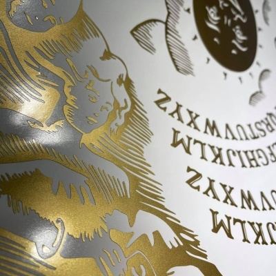 Kirk Hammett OUIJA set of custom DIE CUT ADHESIVE Vinyl stickers for lectric guitar