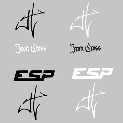 ESP James Hetfield Iron Cross HeadStock Logo Waterslide Decal