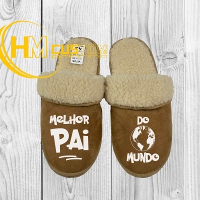 Chinelo em Pele "Melhor Pai do Mundo"
