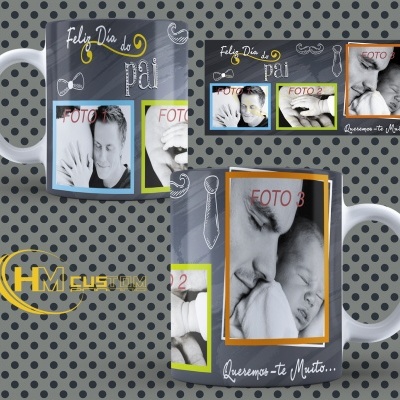 Caneca "Feliz dia do Pai, Queremos-te muito"