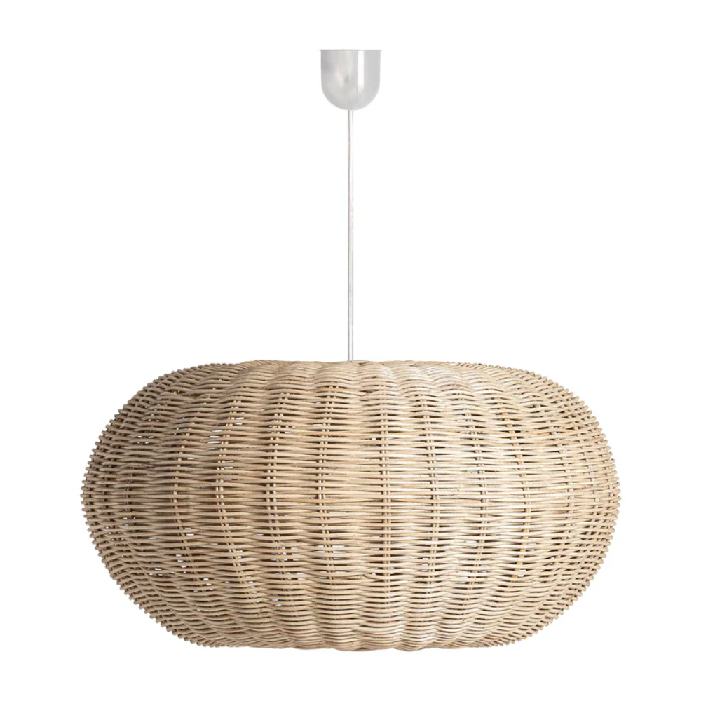 Candeeiro de Teto em Rattan natural Tekax Ø60x33 Candeeiro de teto redondo em rattan natural entrelaçado