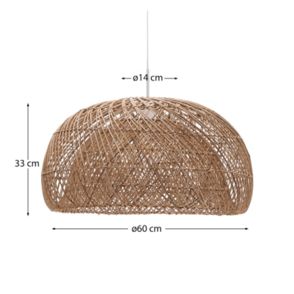 Candeeiro de Teto em Rattan natural Isoren Ø60x33 Candeeiro de Teto em Rattan natural Isoren Ø60x33
