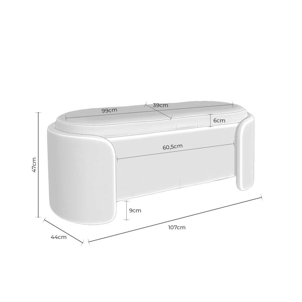 Banco com arrumação estofado em madeira Bernice Banco com arrumação estofado em madeira Bernice