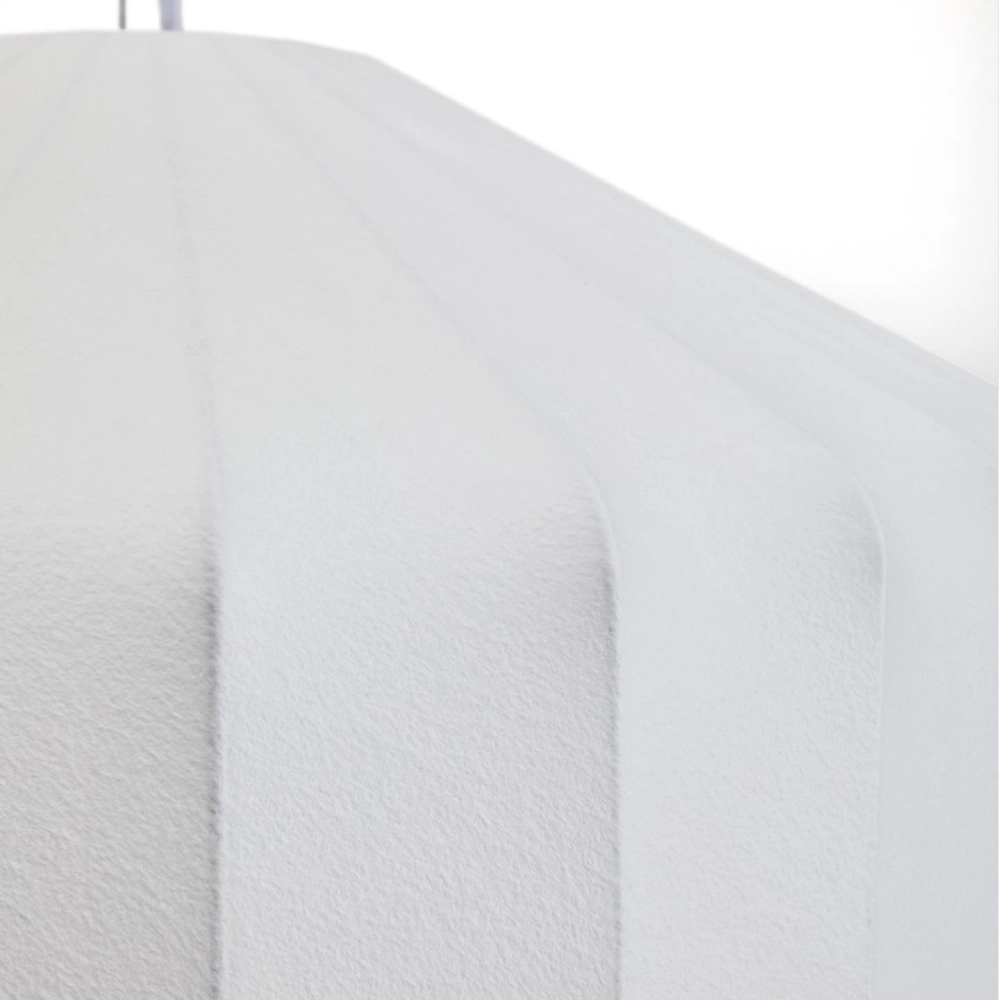 Candeeiro de teto em tecido seda branco Somaran Ø51 Candeeiro de tecto branco texturado em painéis arredondados