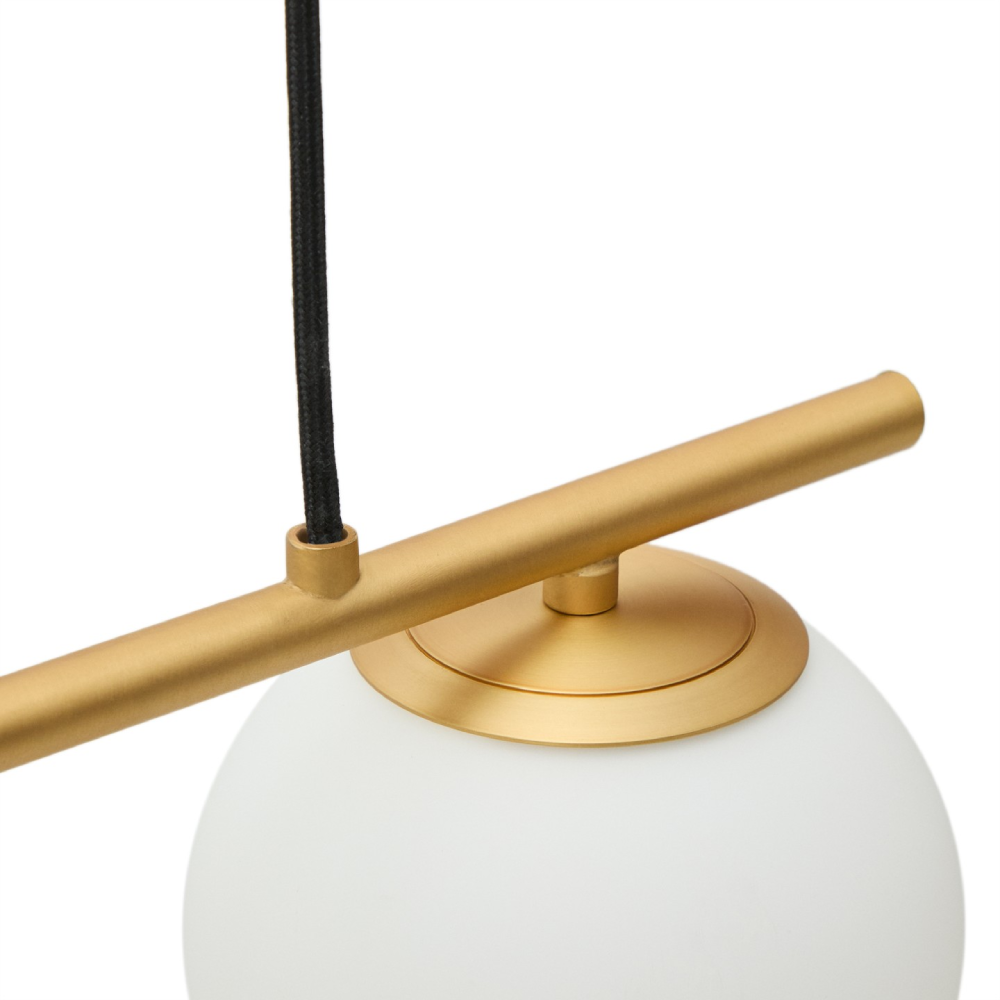 Candeeiro de teto em vidro fosco e metal dourado Brisa 73x120 Candeeiro de teto em vidro fosco e metal dourado Brisa 73x120