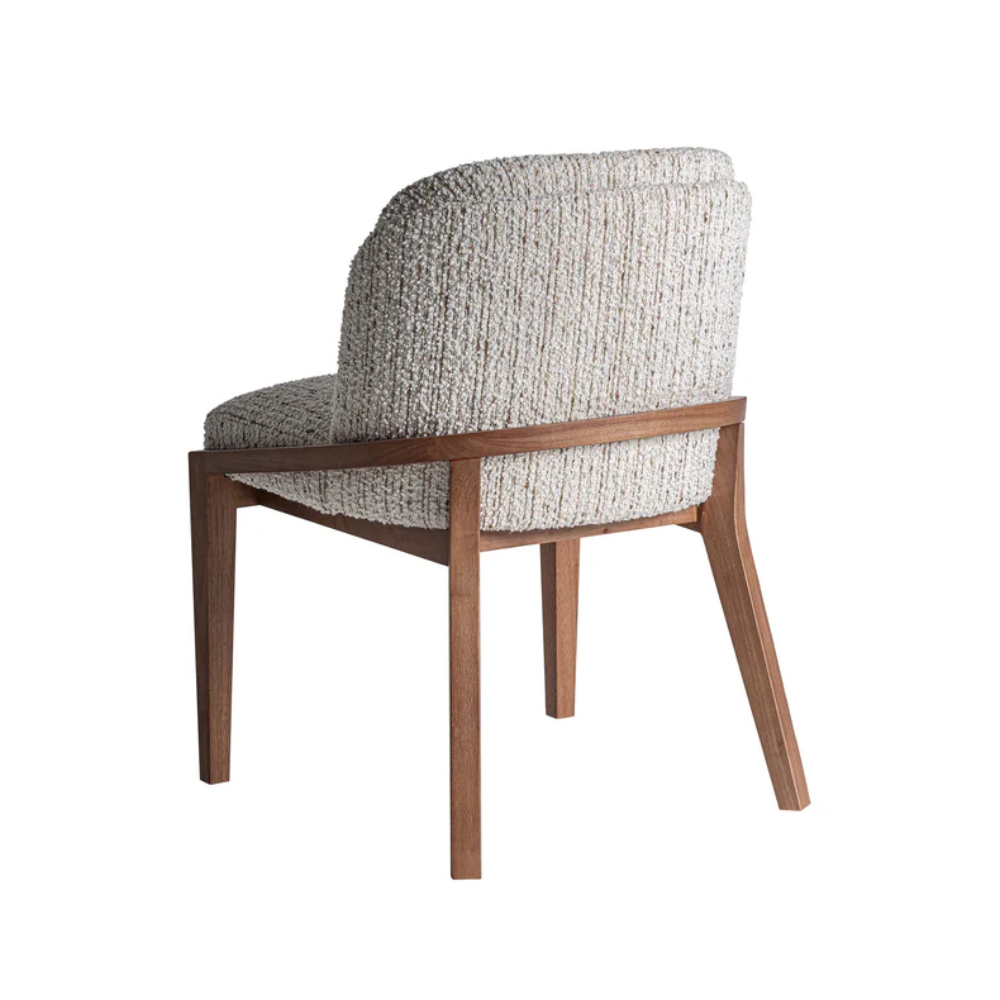 Cadeira estofada bege madeira seringueira Erbach Cadeira estofada bege madeira seringueira Erbach