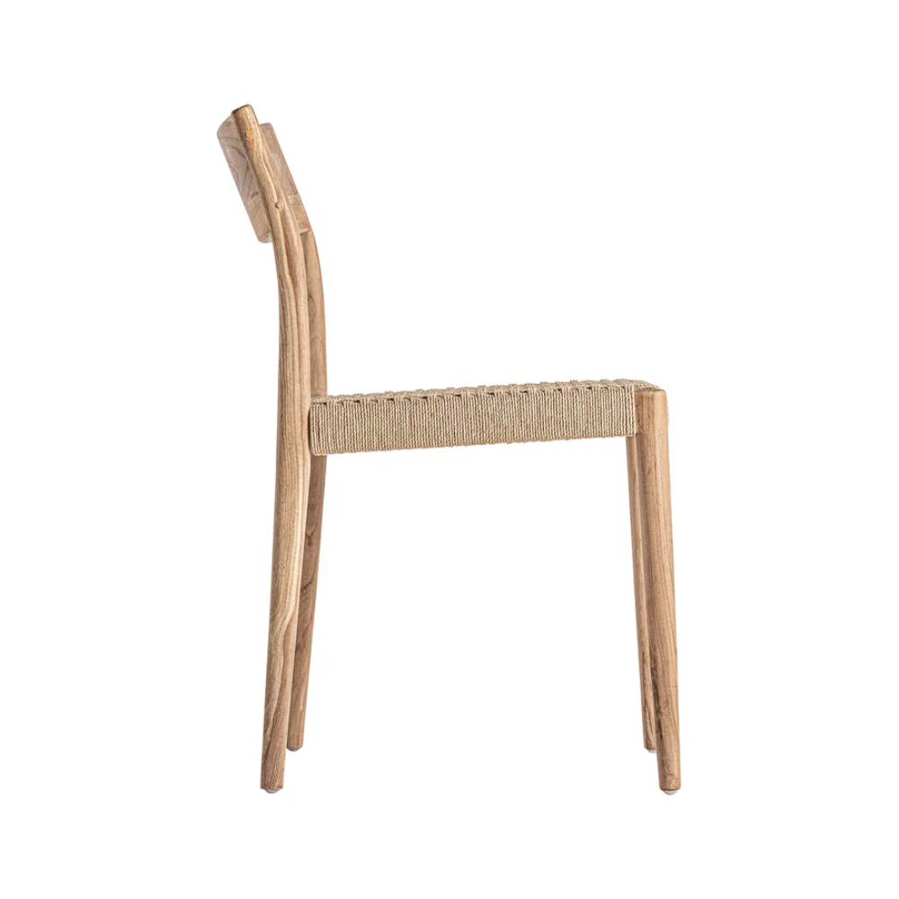 Cadeira em madeira teca e corda natural Caen Cadeira em madeira teca e corda natural Caen