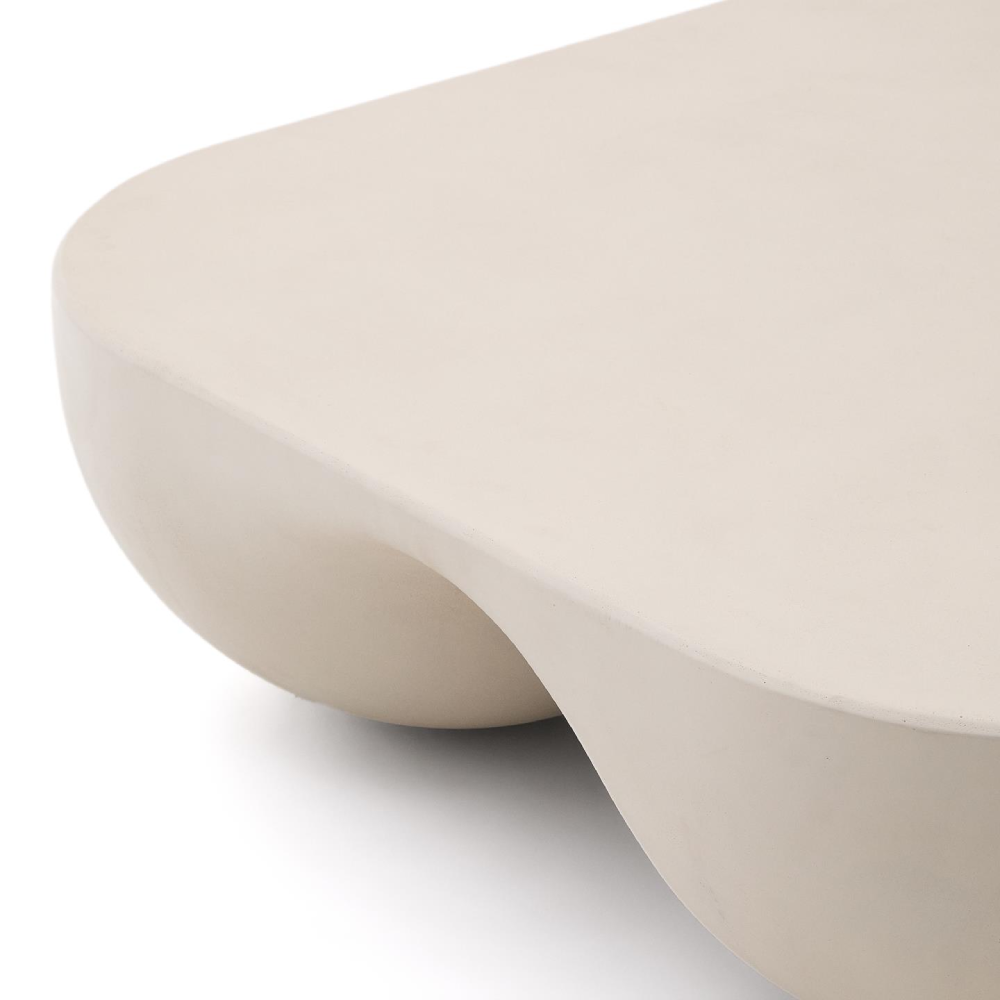 Mesa de centro em polystone bege Colbani 100x100 Mesa de centro em polystone bege Colbani 100x100