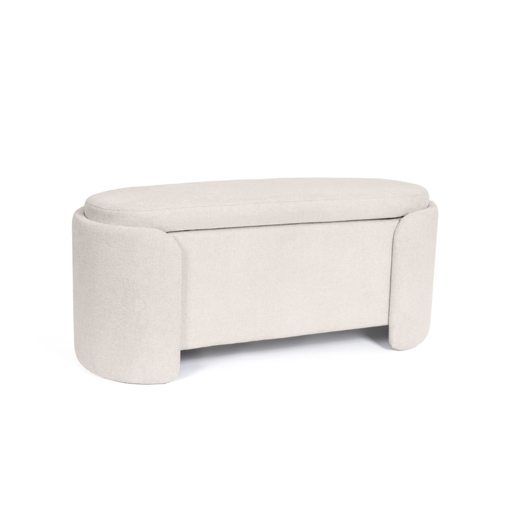 Banco com arrumação estofado em madeira Bernice Banco com arrumação estofado em madeira Bernice