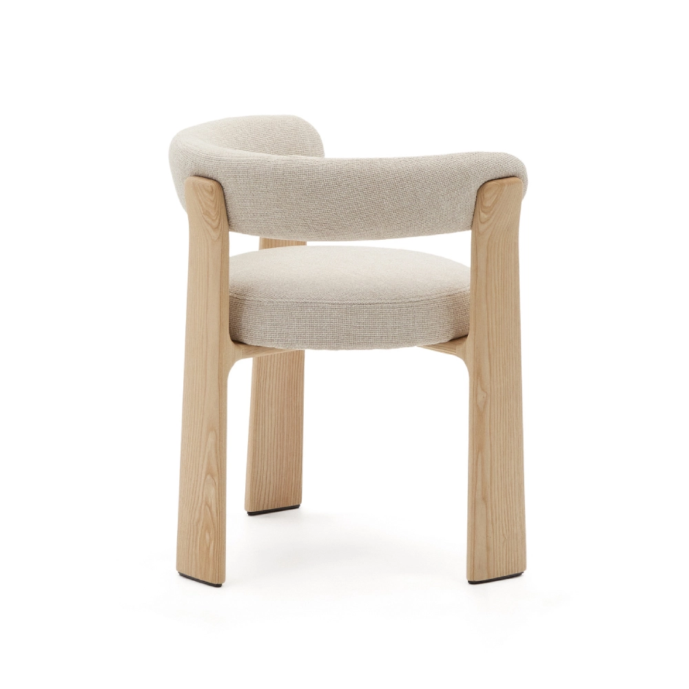 Cadeira com braços madeira freixo estofada Grani Cadeira com braços madeira freixo estofada Grani