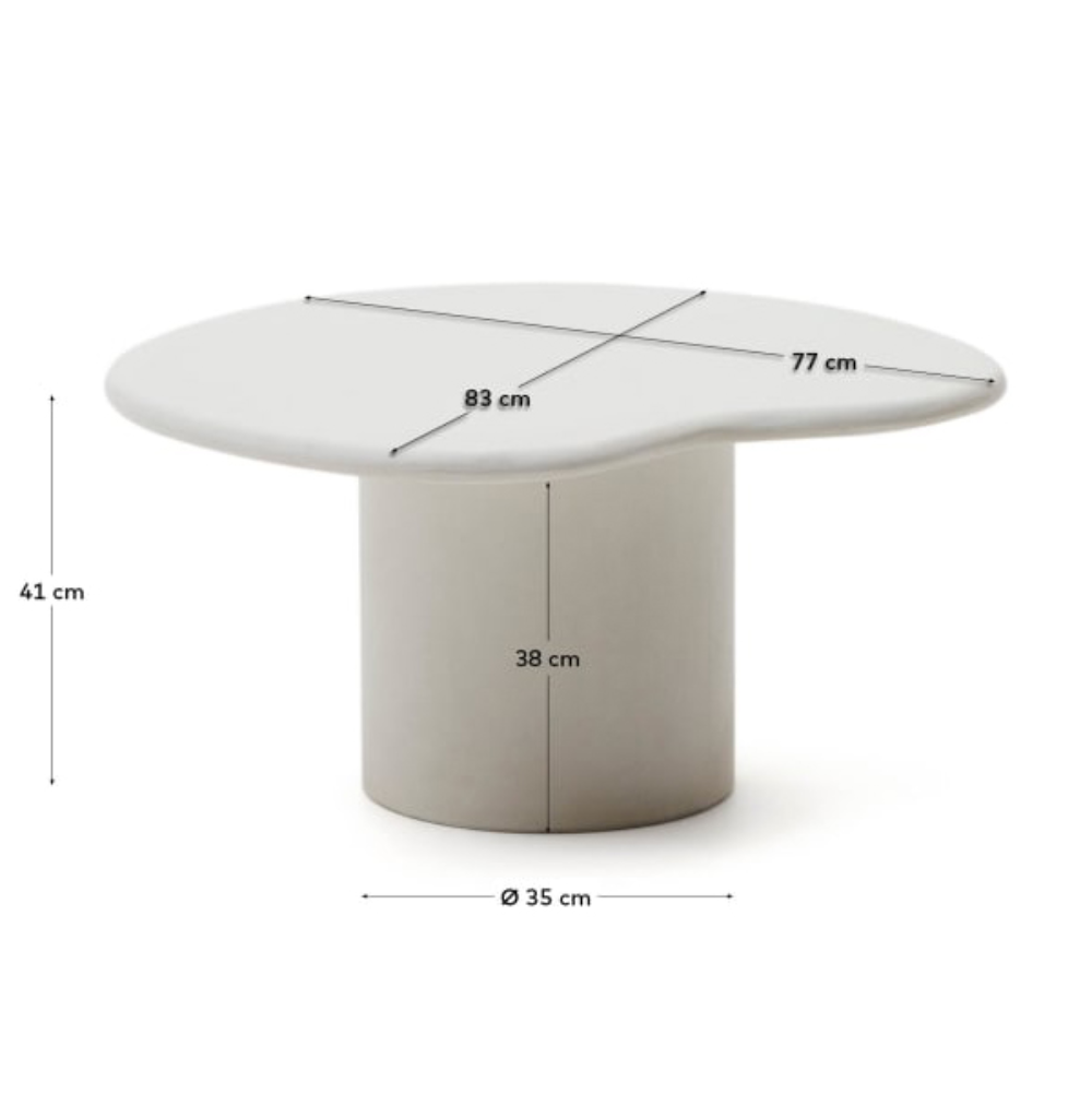 Mesa de centro em cimento branco Macare Mesa de centro em cimento branco Macare