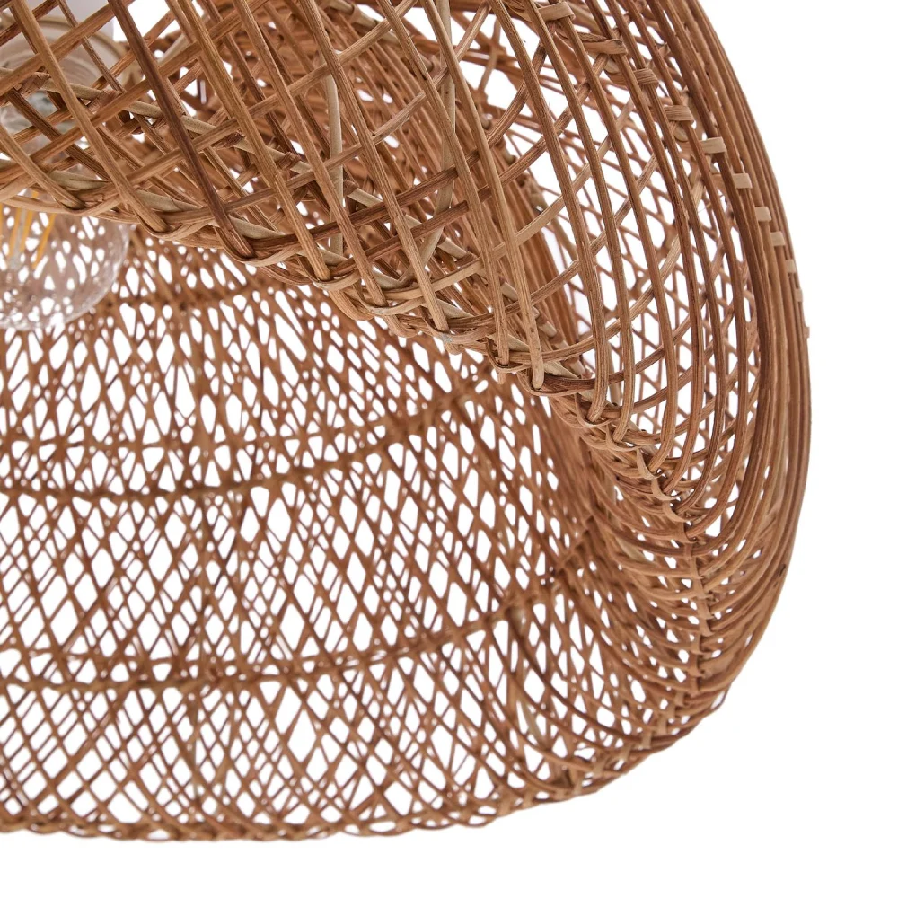 Candeeiro de Teto em Rattan natural Isoren Ø60x33 Candeeiro de Teto em Rattan natural Isoren Ø60x33