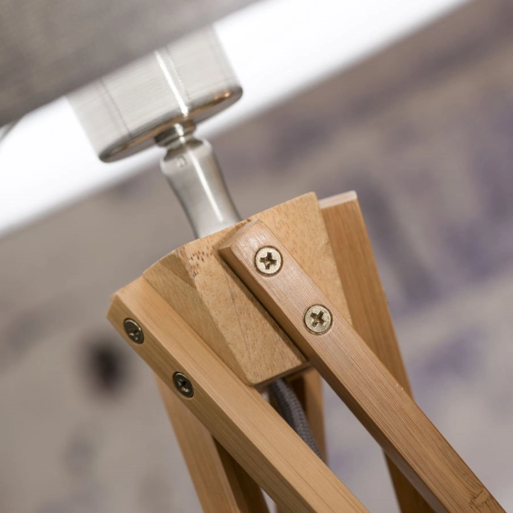 Candeeiro de Mesa em Madeira Bambu e Linho Kilimanjaro Candeeiro de Mesa em Madeira Bambu e Linho Kilimanjaro