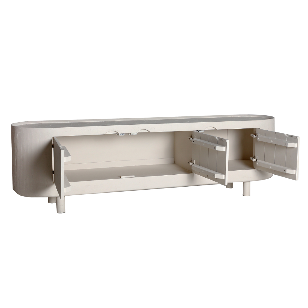 Móvel TV em madeira manga off-white Halsua 170x50 Móvel TV em madeira manga off-white Halsua 170x50
