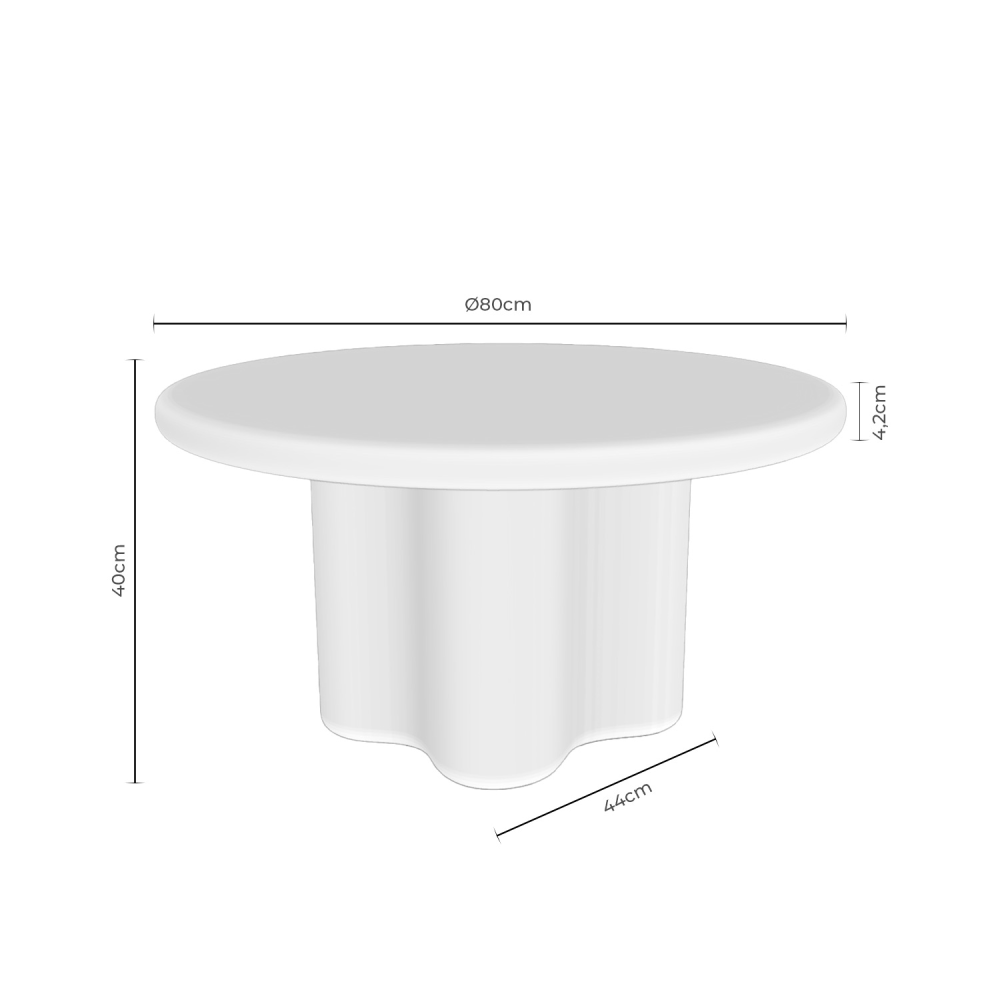 Mesa de centro em cimento e travertino Luigi Ø80x40 Mesa de centro em cimento e travertino Luigi Ø80x40