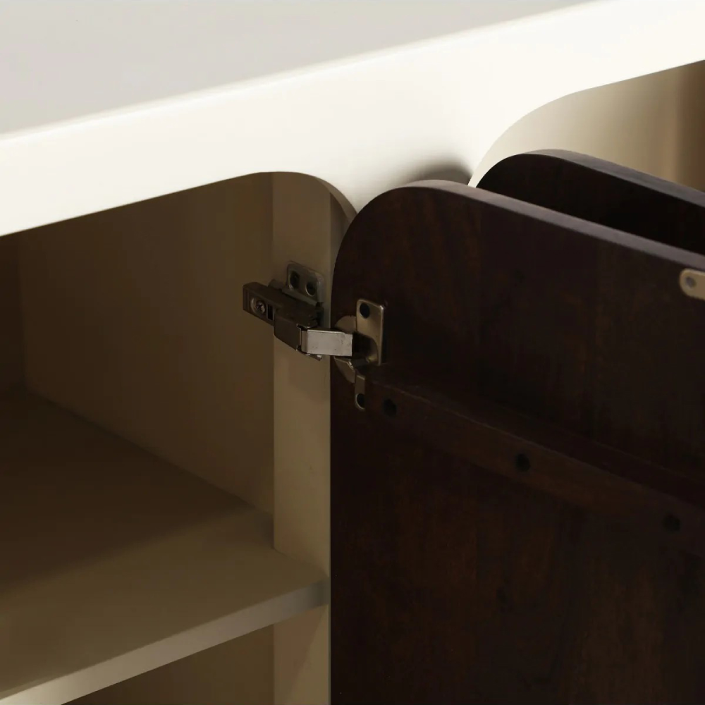 Aparador em madeira de acácia off-white Glaris 160x80 Aparador em madeira de acácia off-white Glaris 160x80