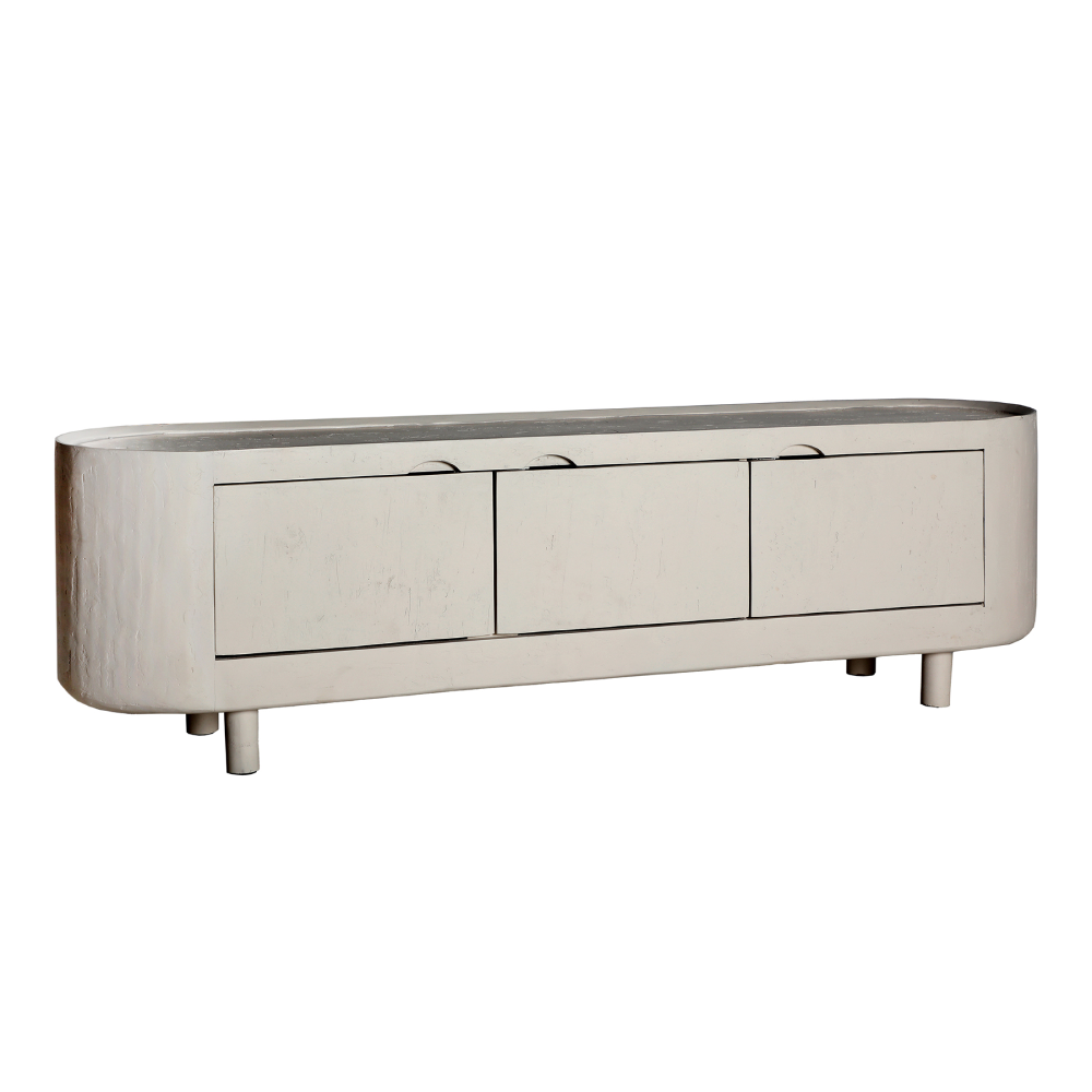 Móvel TV em madeira manga off-white Halsua 170x50 Móvel TV em madeira manga off-white Halsua 170x50