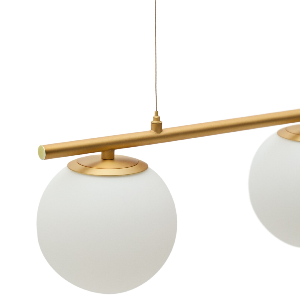 Candeeiro de teto em vidro fosco e metal dourado Brisa 73x120 Candeeiro de teto em vidro fosco e metal dourado Brisa 73x120