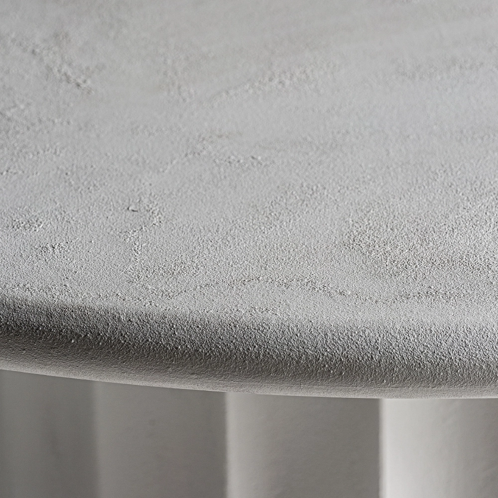 Mesa de jantar em madeira e resina branca Mulcey Ø120x77 Mesa de jantar em madeira e resina branca Mulcey Ø120x77