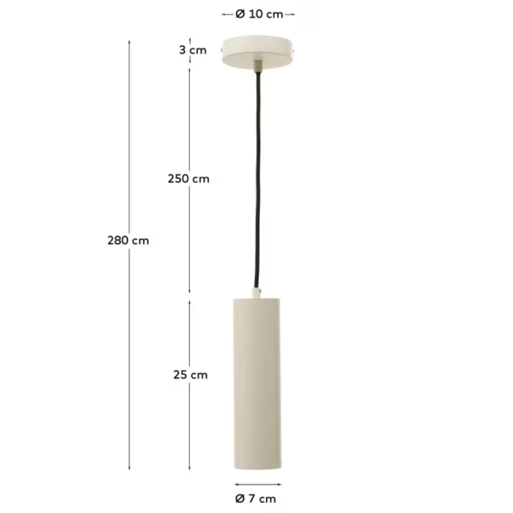Candeeiro de teto em alumínio Adone Ø7x25 Candeeiro de teto em alumínio Adone Ø7x25
