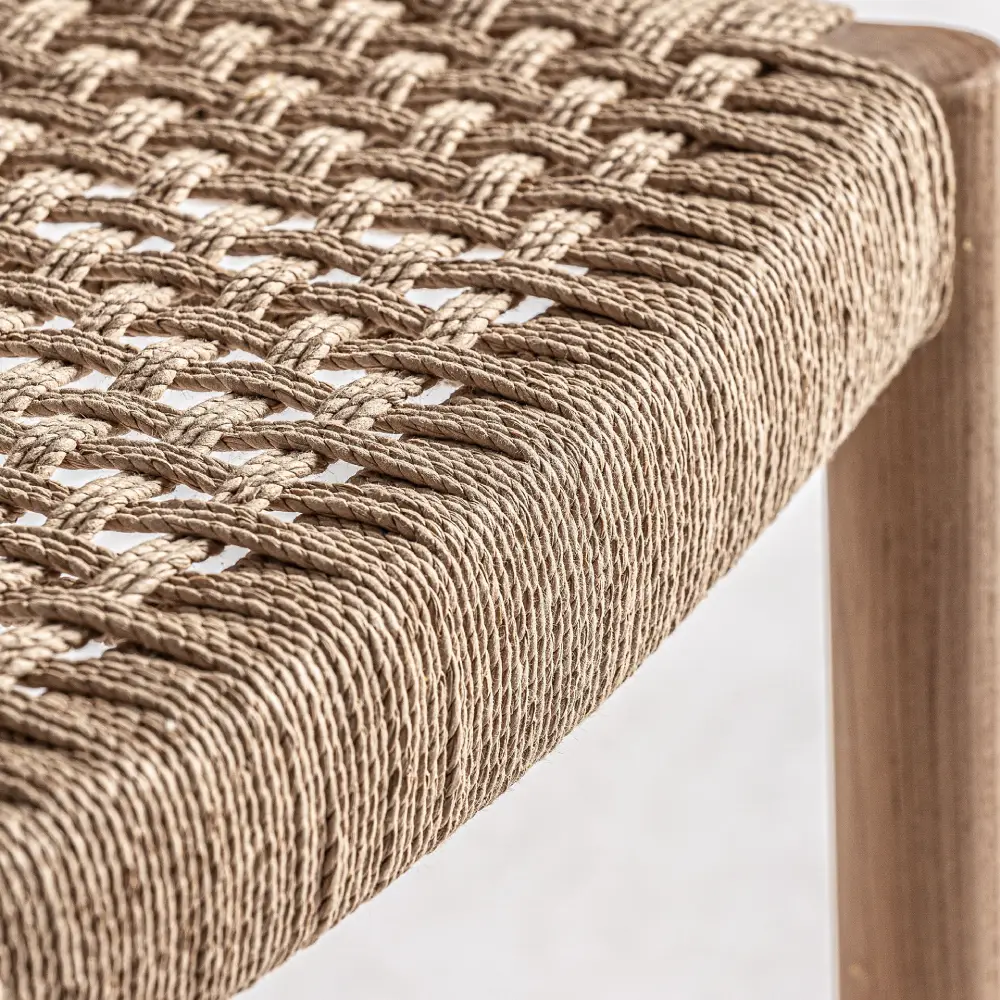 Cadeira em madeira teca e corda natural Caen Cadeira em madeira teca e corda natural Caen