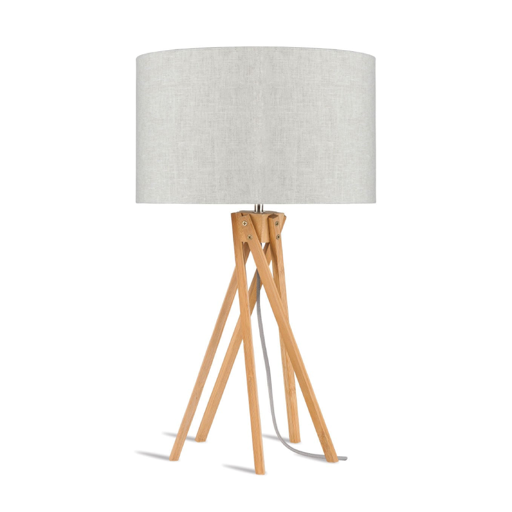 Candeeiro de Mesa em Madeira Bambu e Linho Kilimanjaro Candeeiro de Mesa em Madeira Bambu e Linho Kilimanjaro