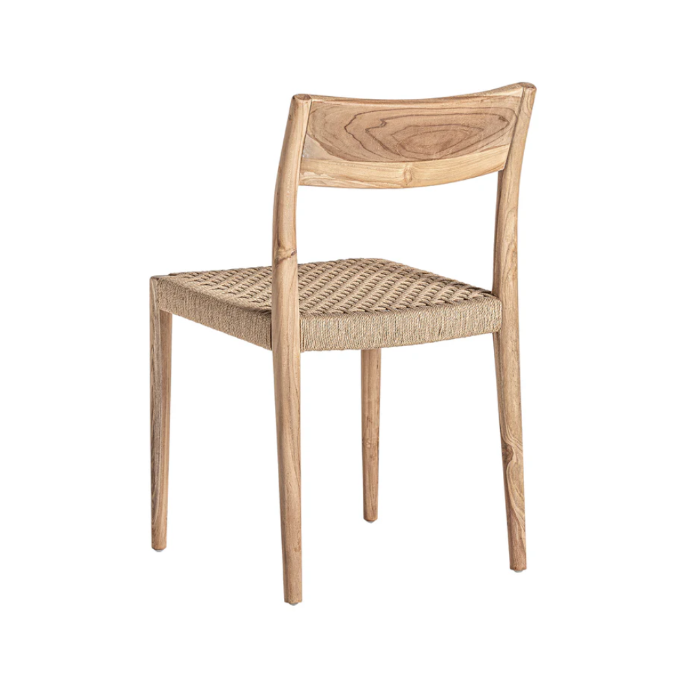 Cadeira em madeira teca e corda natural Caen Cadeira em madeira teca e corda natural Caen