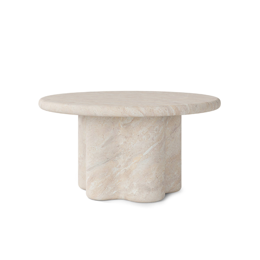 Mesa de centro em cimento e travertino Luigi Ø80x40 Mesa de centro em cimento e travertino Luigi Ø80x40