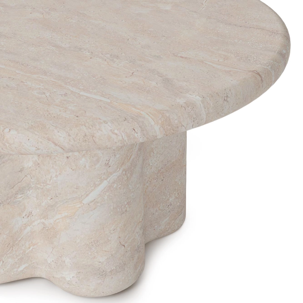 Mesa de centro em cimento e travertino Luigi Ø80x40 Mesa de centro em cimento e travertino Luigi Ø80x40