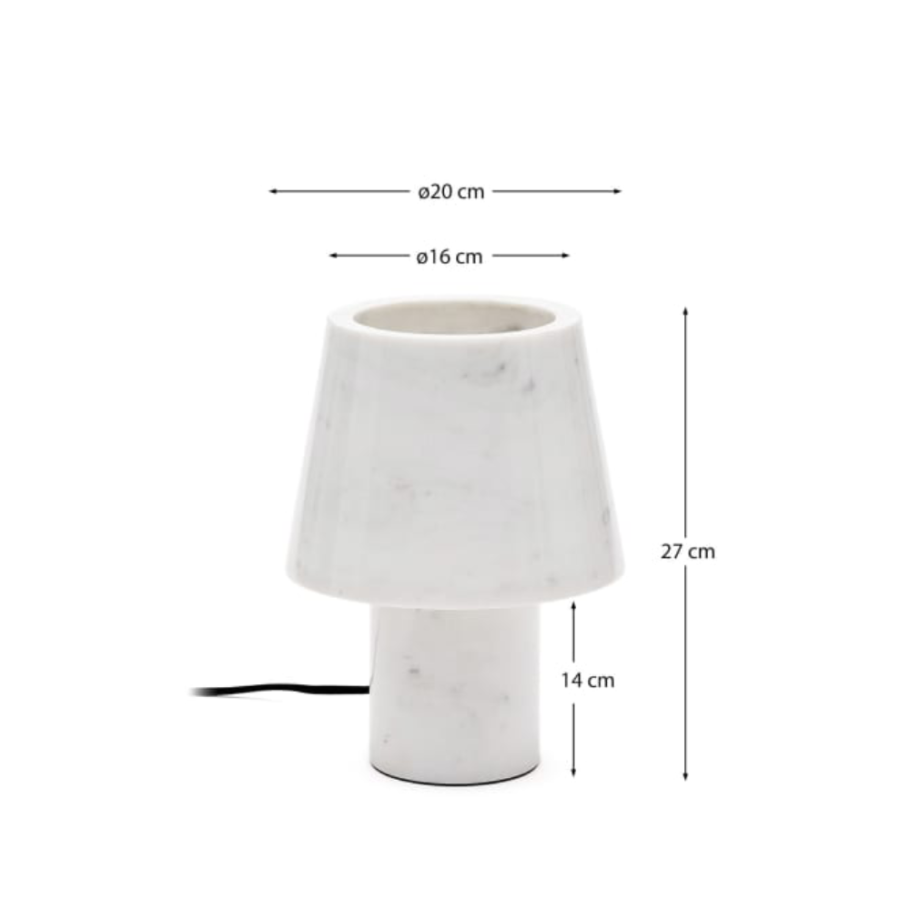 Candeeiro de Mesa em Mármore Branco Alaros Candeeiro de Mesa em Mármore Branco Alaros