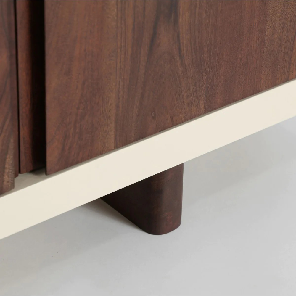 Aparador em madeira de acácia off-white Glaris 160x80 Aparador em madeira de acácia off-white Glaris 160x80