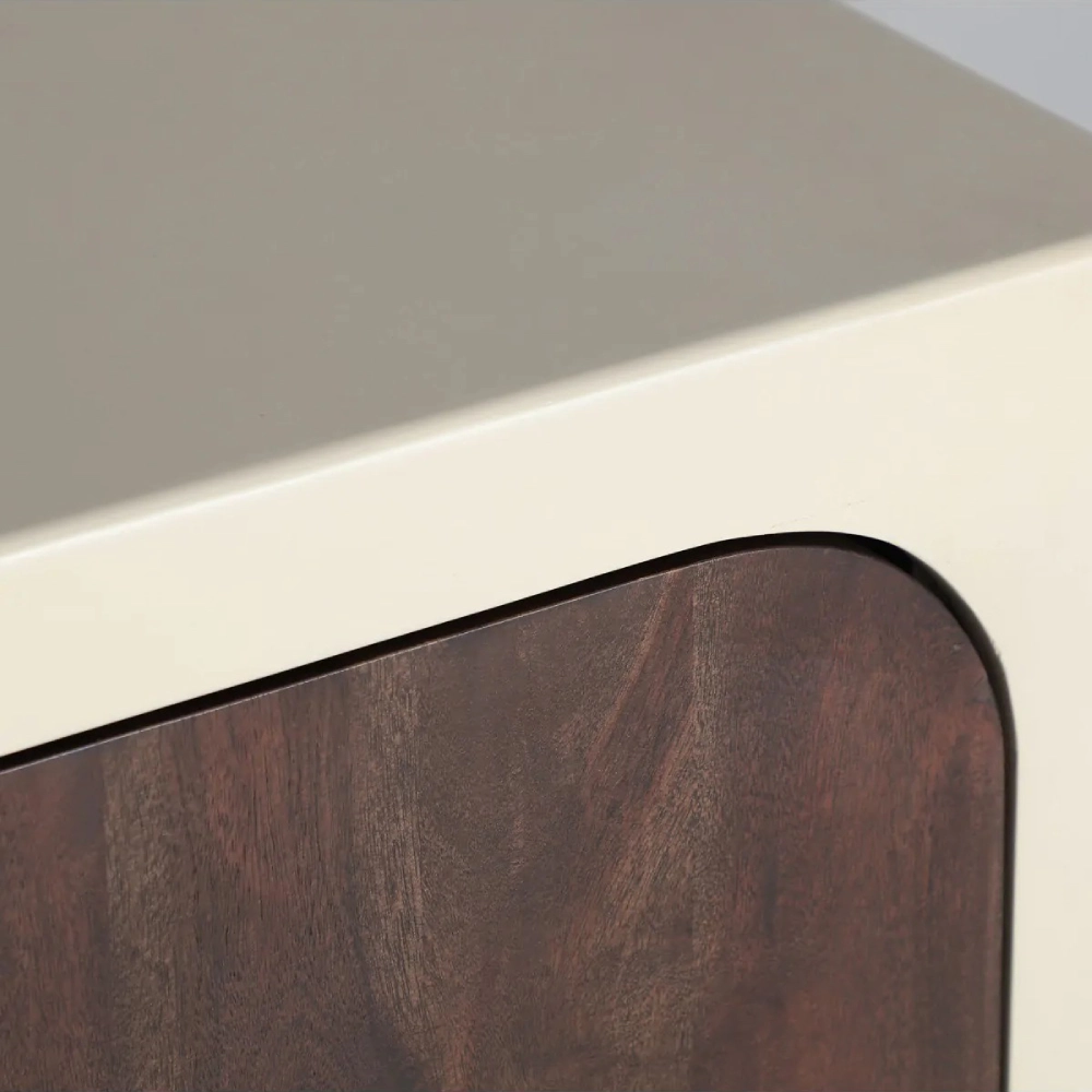 Aparador em madeira de acácia off-white Glaris 160x80 Aparador em madeira de acácia off-white Glaris 160x80