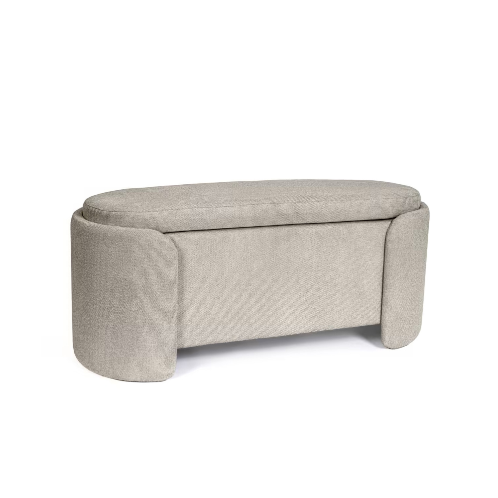 Banco com arrumação estofado em madeira Bernice Banco com arrumação estofado em madeira Bernice