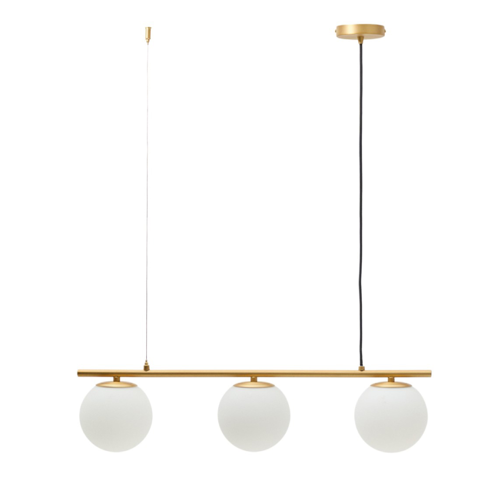 Candeeiro de teto em vidro fosco e metal dourado Brisa 73x120 Candeeiro de teto em vidro fosco e metal dourado Brisa 73x120